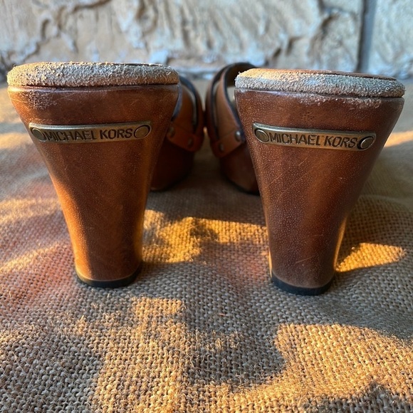 Michael Kors, brown slides, wooden retro vintage Y2K Rare Size 7 - Picture 10 of 16